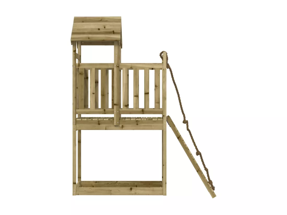 Maisonnette de jeu avec mur d'escalade bois de pin imprégné