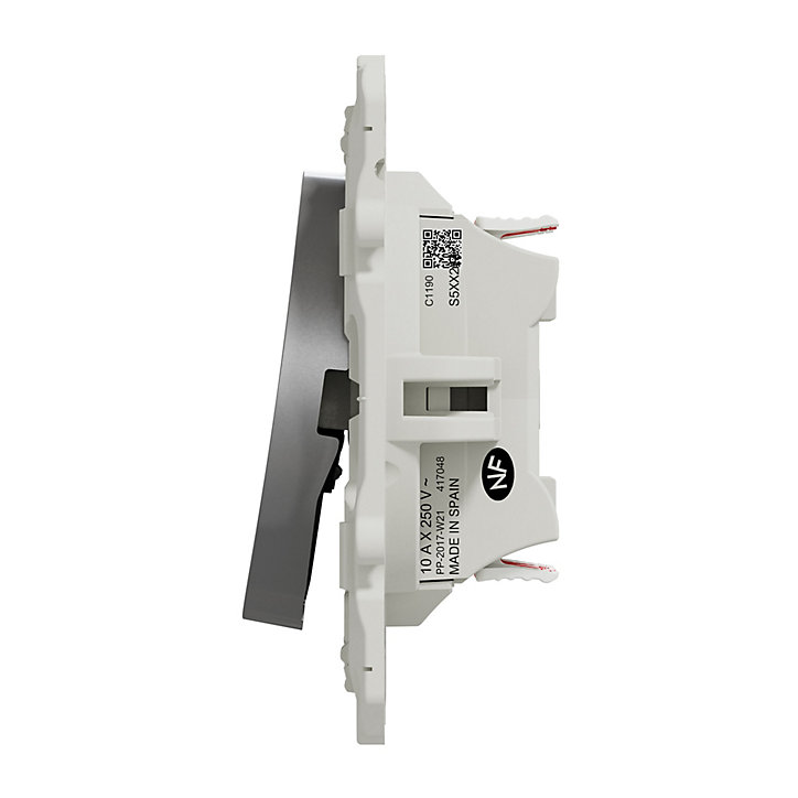 Mécanisme interrupteur double va-et-vient Schneider Electric Odace aluminium