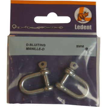 Ledent D-sluiting verzinkt 5 mm (2 stuks)
