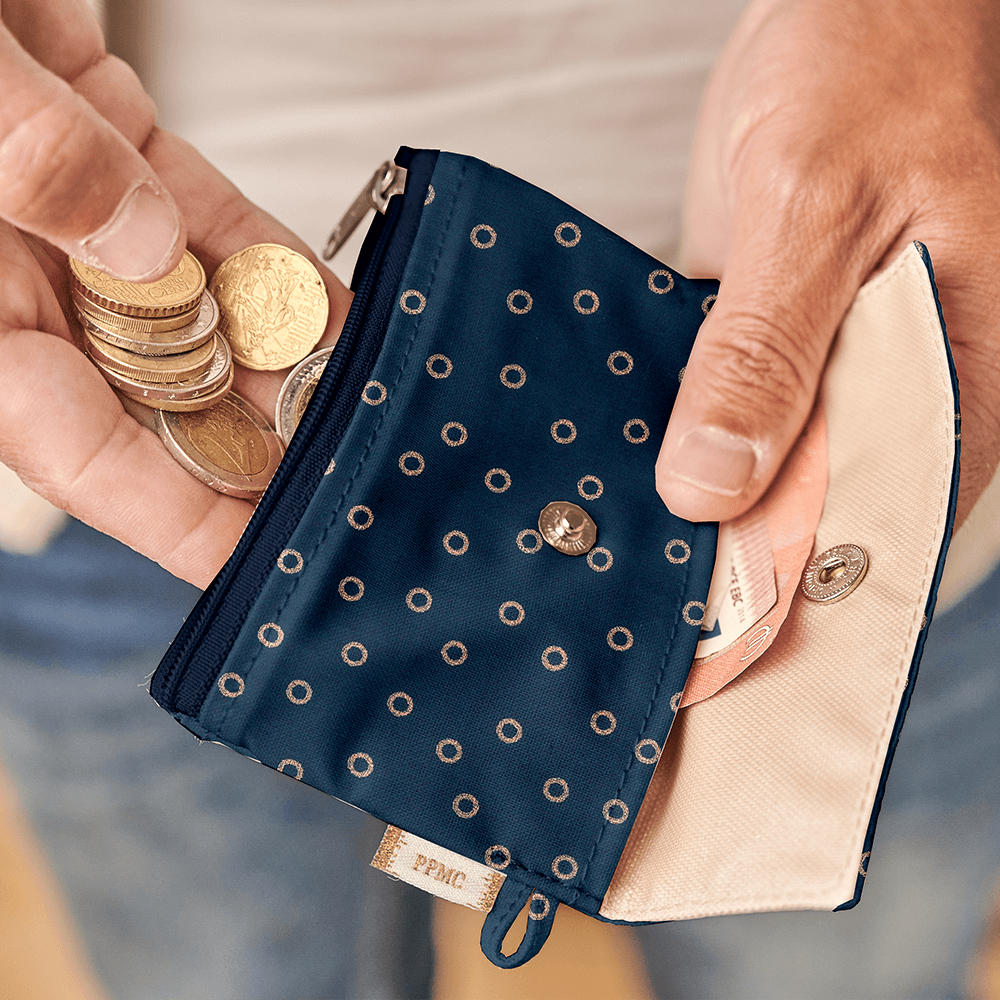 Mini Pochette Porte-Monnaie Bulle Bronze Marine