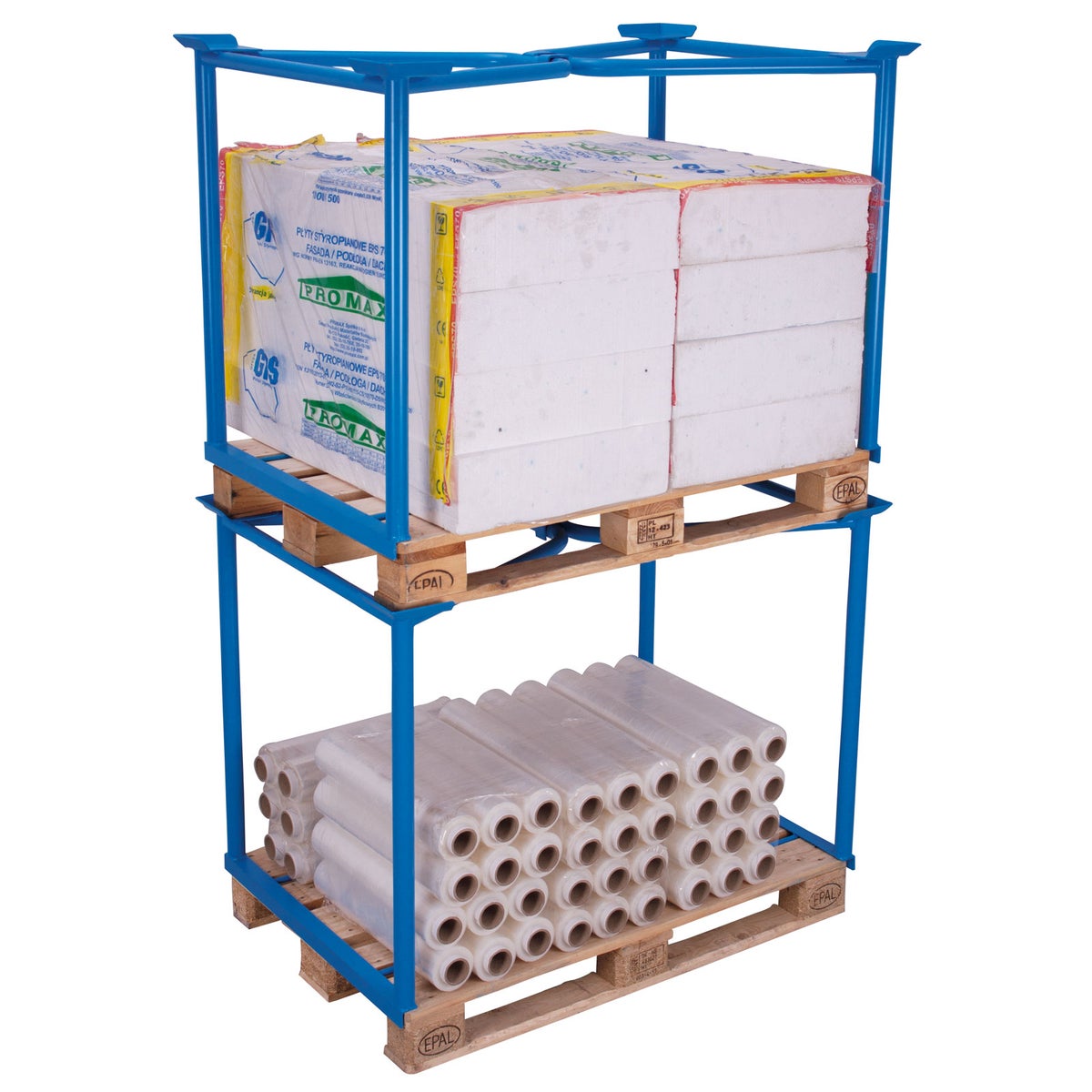 VARIOfit palletopzetrand type 65 van staal, afmetingen 1200x1000mm, hoogte 1600mm