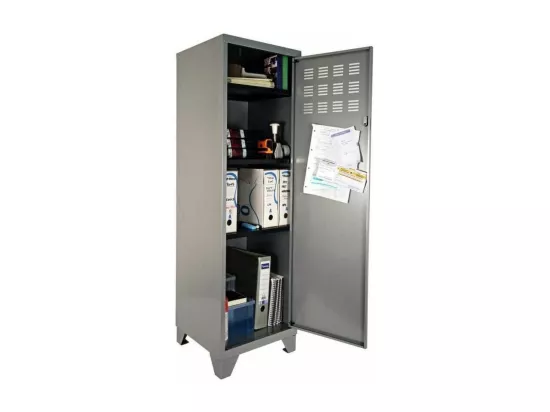Armoire de rangement métal 1 porte Aluminium