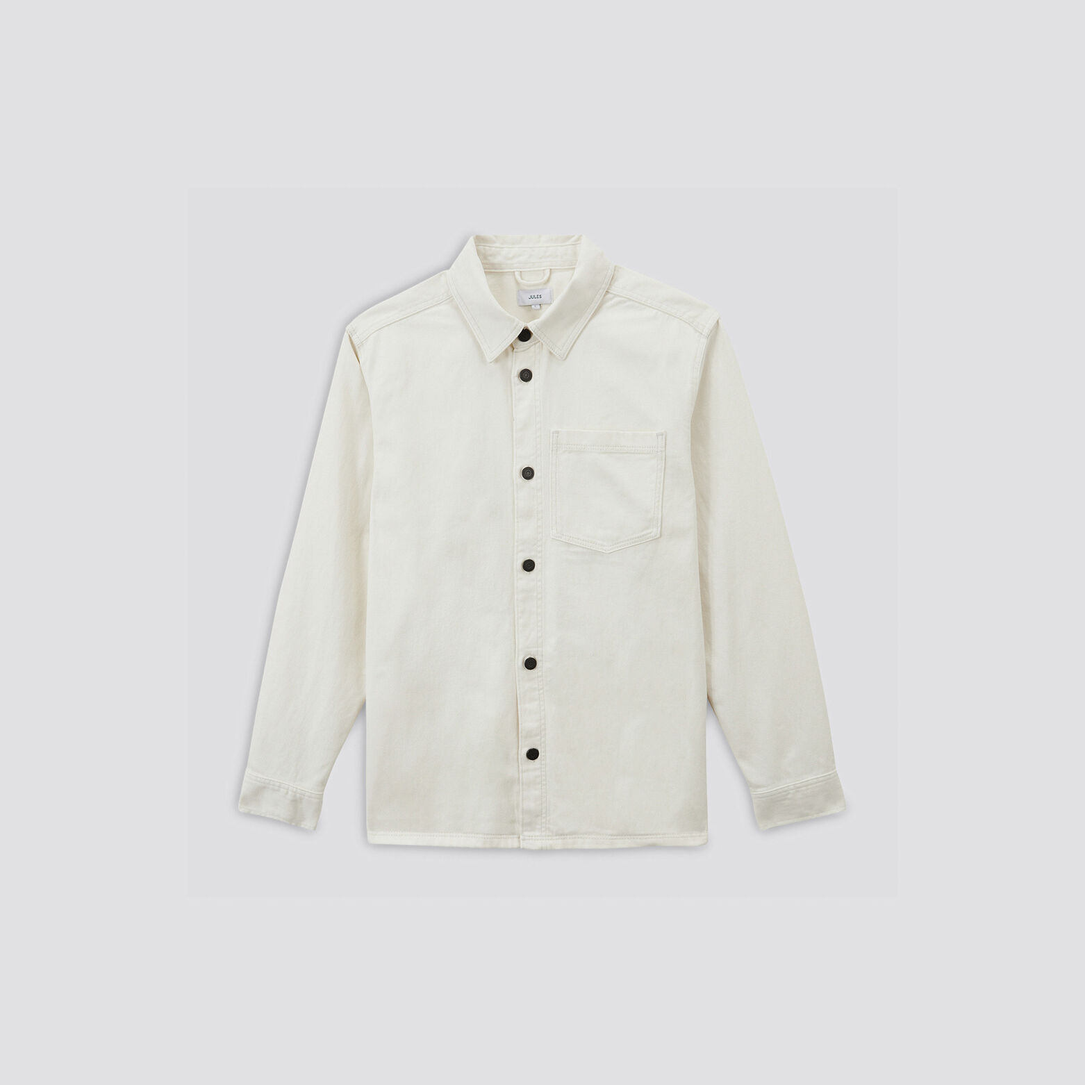 Surchemise regular unie coton recyclé Ecru