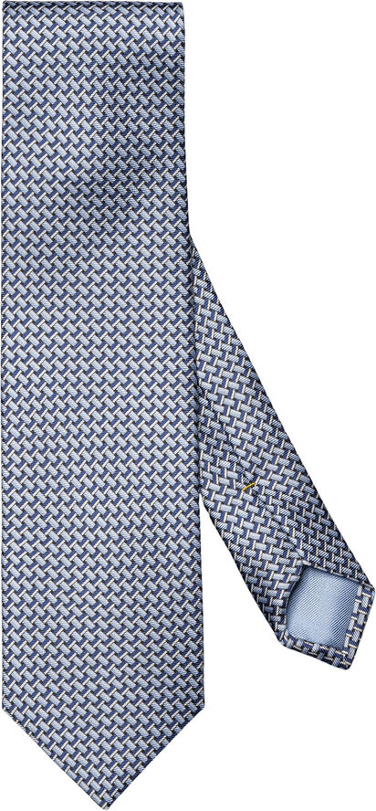 ETON Blue GeometricPrintSilkTie Blå