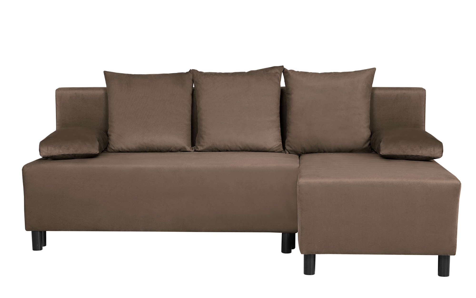 Home affaire Ecksofa »IWALANI, Schlafsofa mit Bettkasten, Recamiere beidseitig montierbar« L-Form, B/T/H 199/135/83 cm, Struktur weich & Velvet