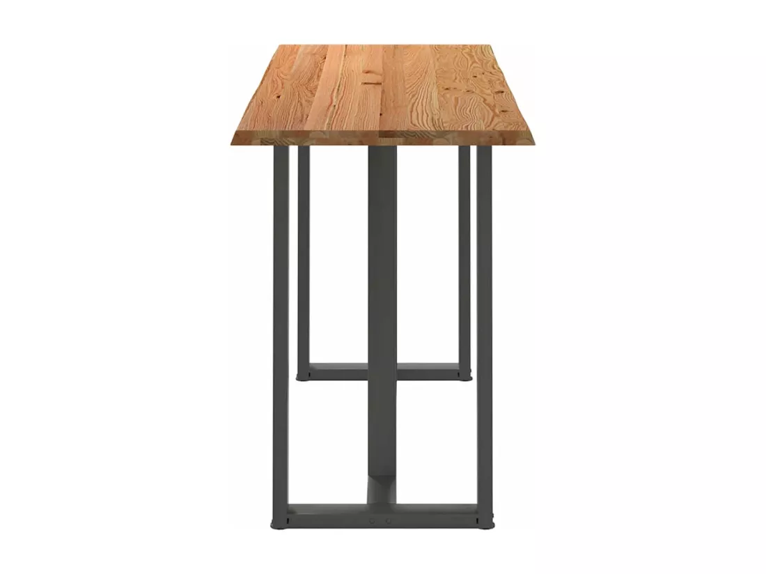 Table de bar marron clair bois de chêne massif rectangulaire