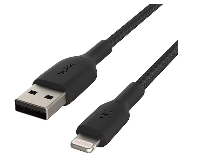 (15cm) Boost Charge MFi USB auf Lightning Ladekabel Nylon Datenkabel (CAA002bt0MBK) - Schwarz
