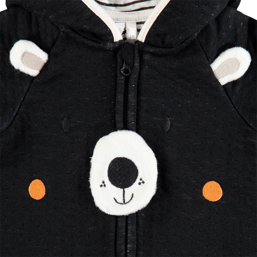 Combinaison longue doublée jersey pour bébé garçon - Gris foncé