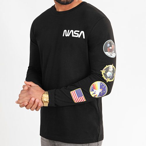 Tee Shirt Manches Longues USA Back Noir