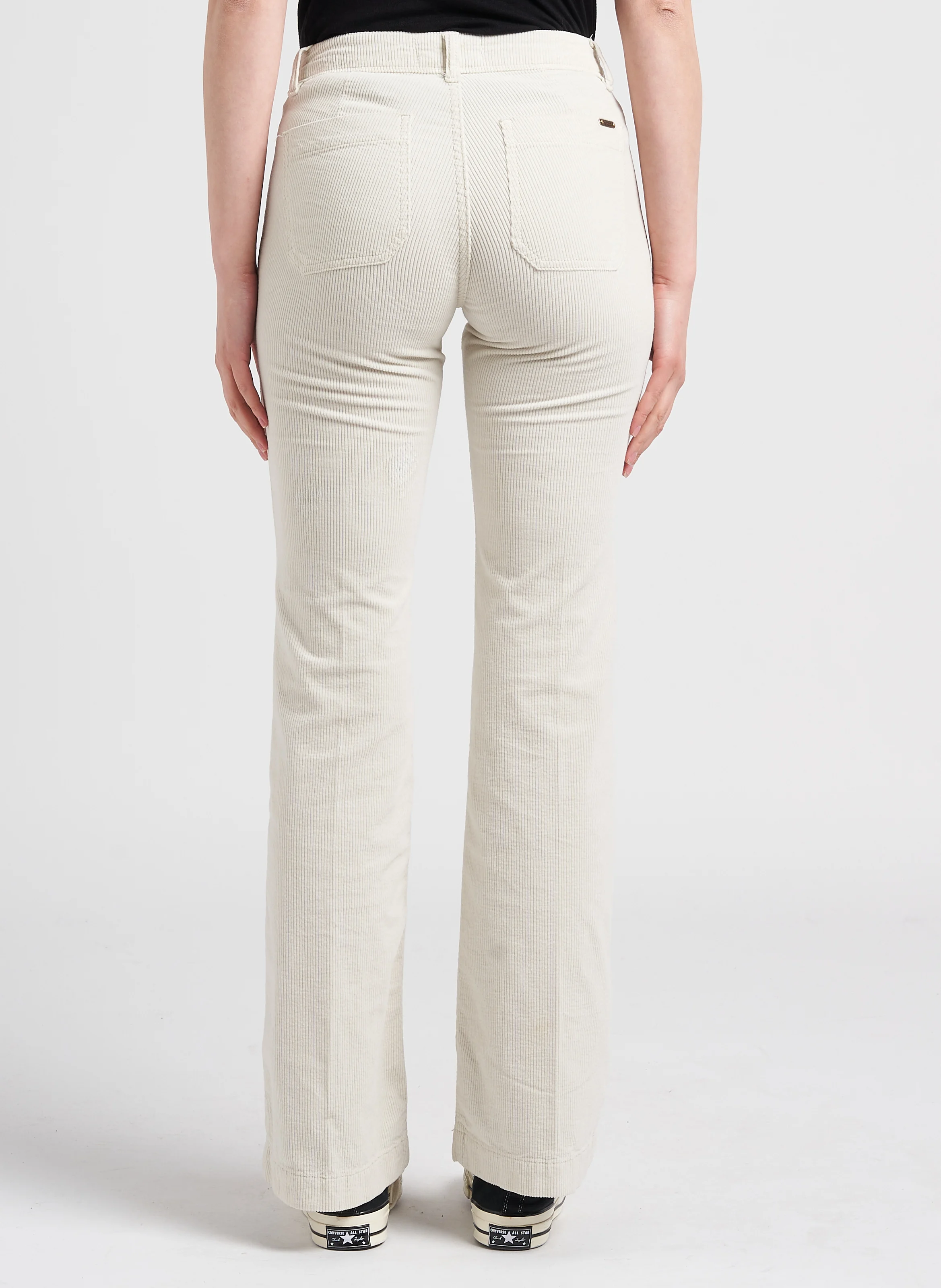 Pantalon patte d'eph en coton mélangé | Blanc