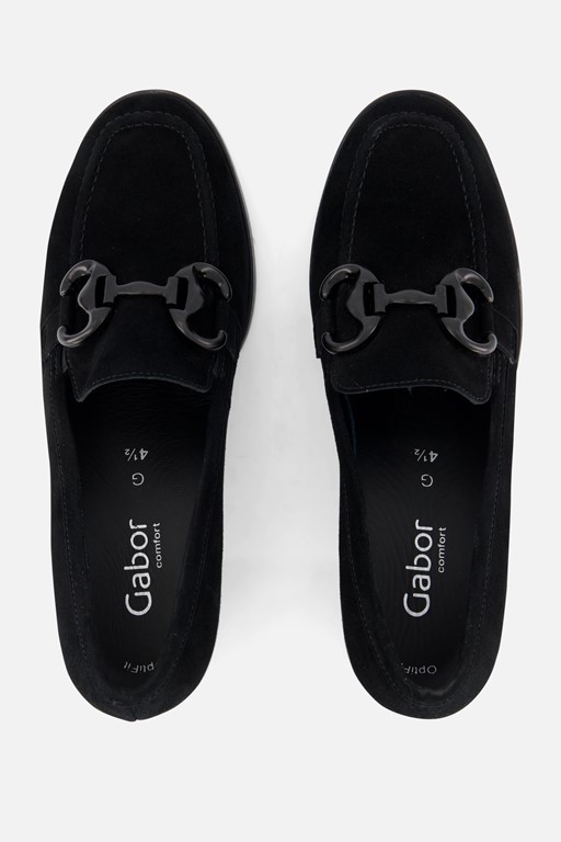Gabor Trotteur Instappers zwart Suede