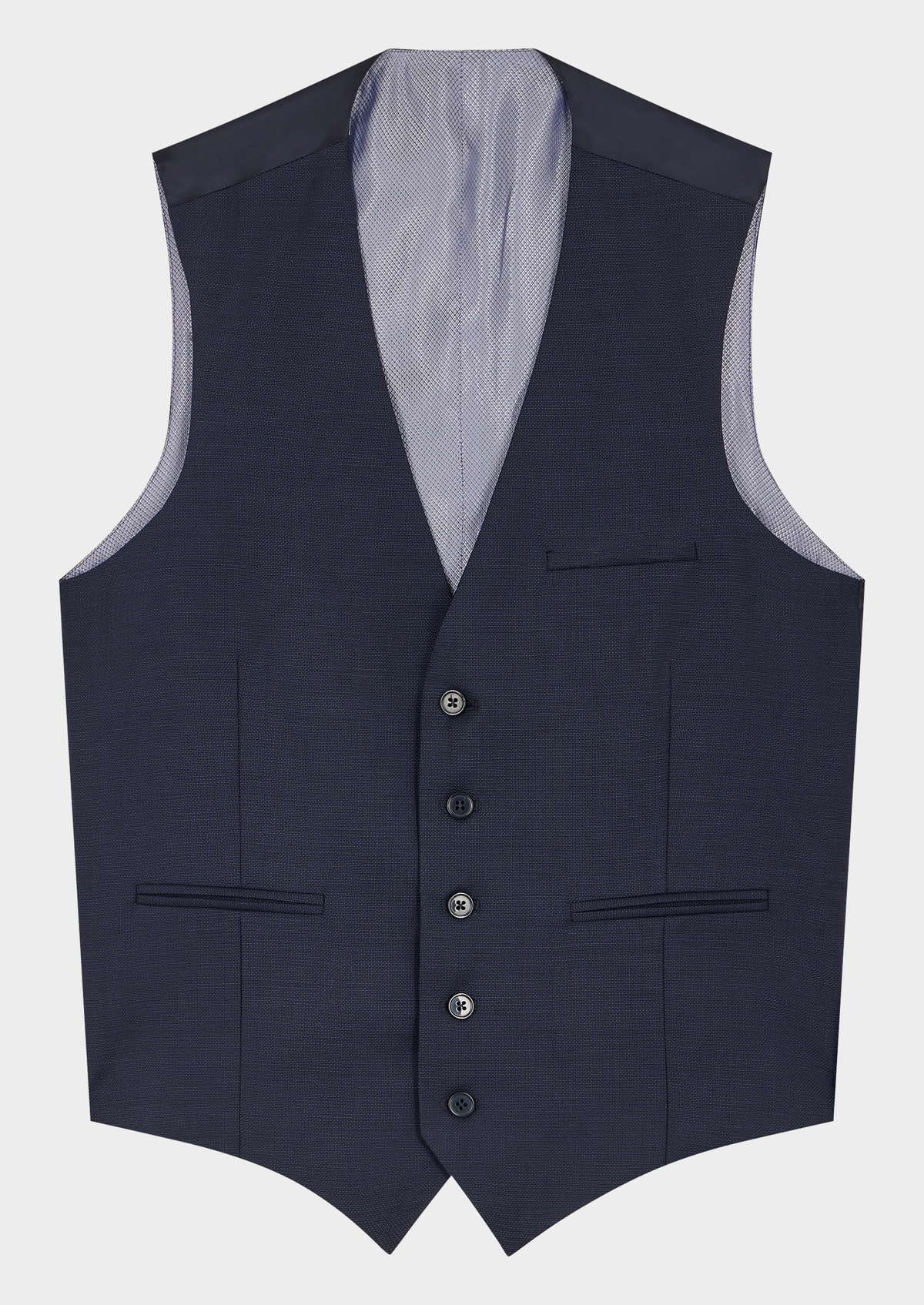 Gilet de costume en laine unie bleu marine