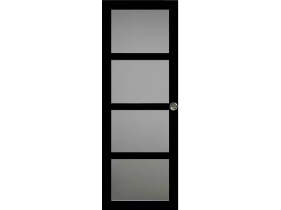Porte Coulissante Telia Noir Vitrée H204 X L73 Et 2 Coquilles Gd Menuiseries