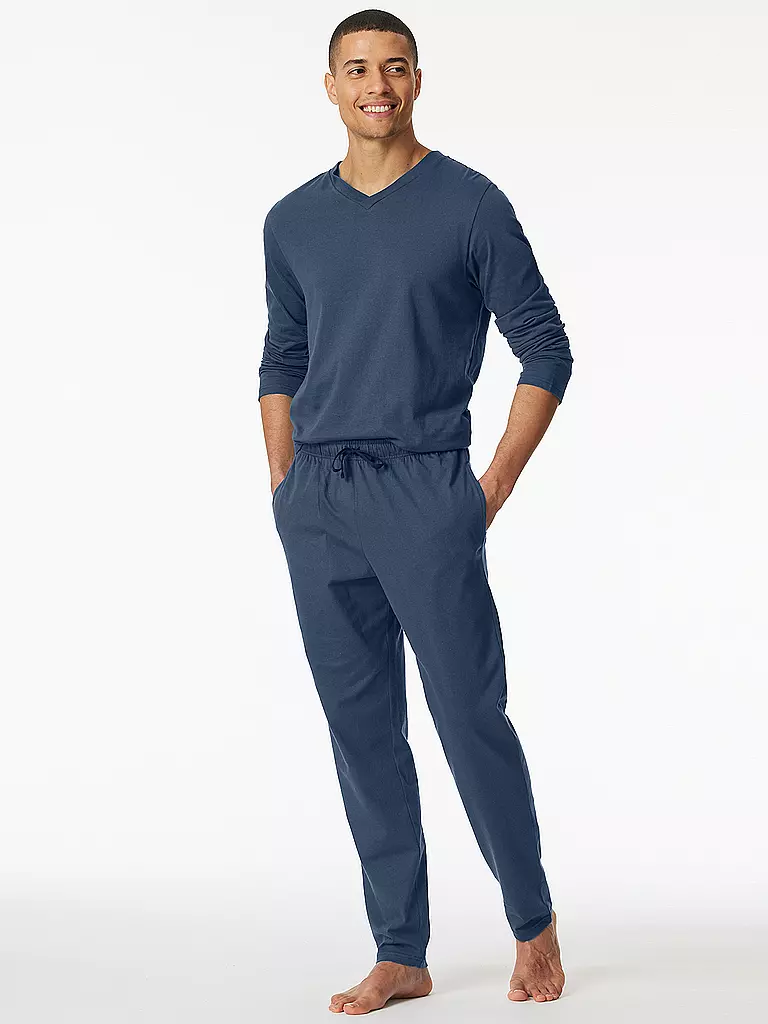 SCHIESSER Pyjama Hose MIX + RELAX blau