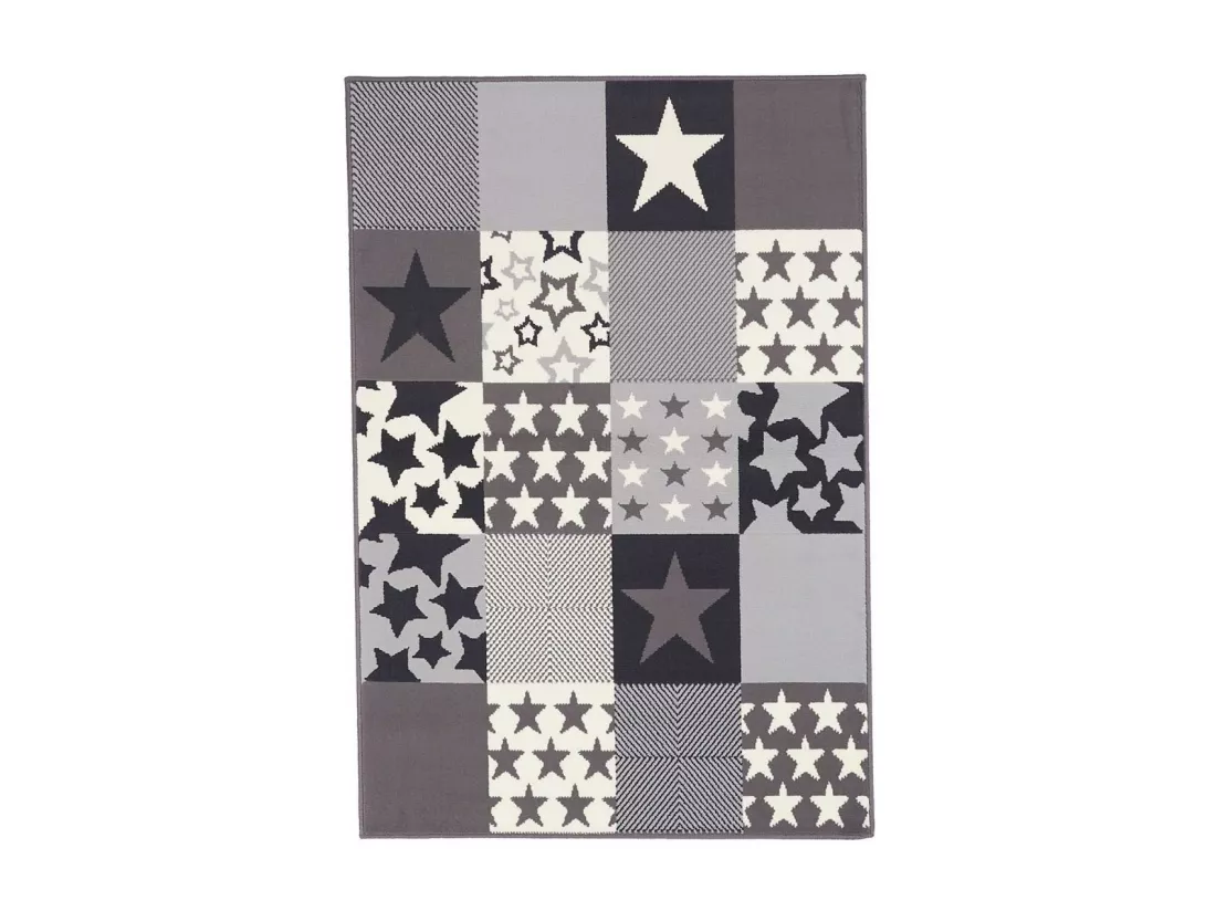 Tapis enfant 80x150 rectangle tissé crème AF1 CARETOILE