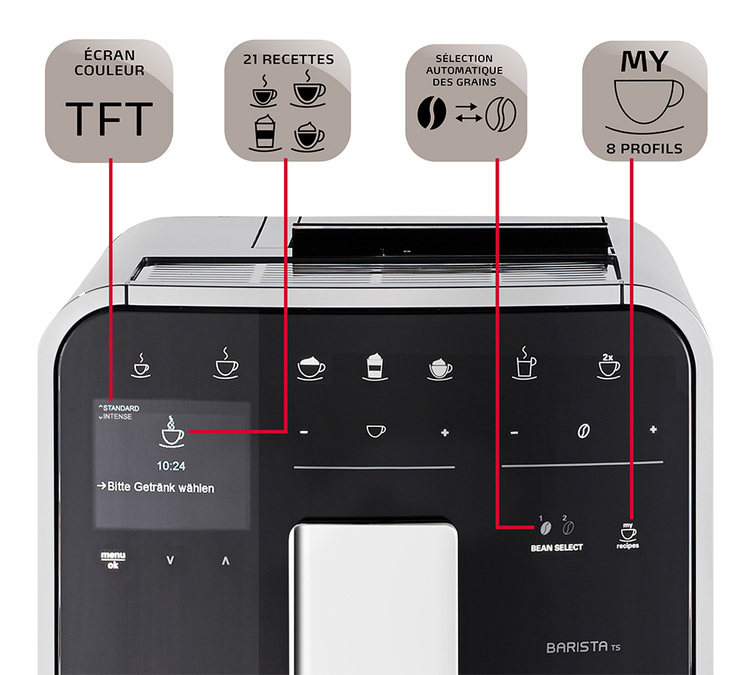MELITTA Barista TS Smart Connectée Inox F860-100 Garantie 3 ans Coloris:Inox