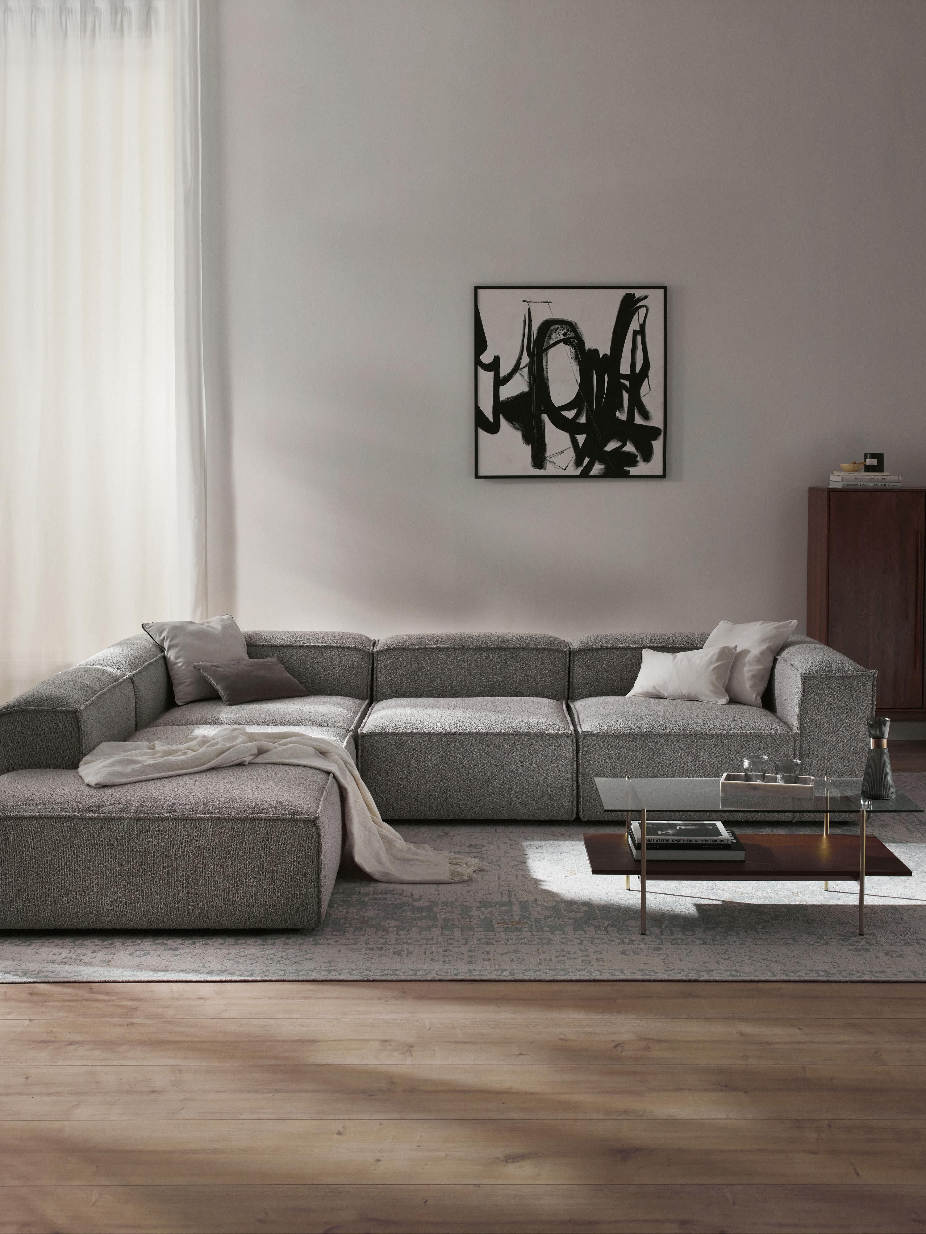 Bouclé modulaire XL hoekbank Lennon (4-zits)