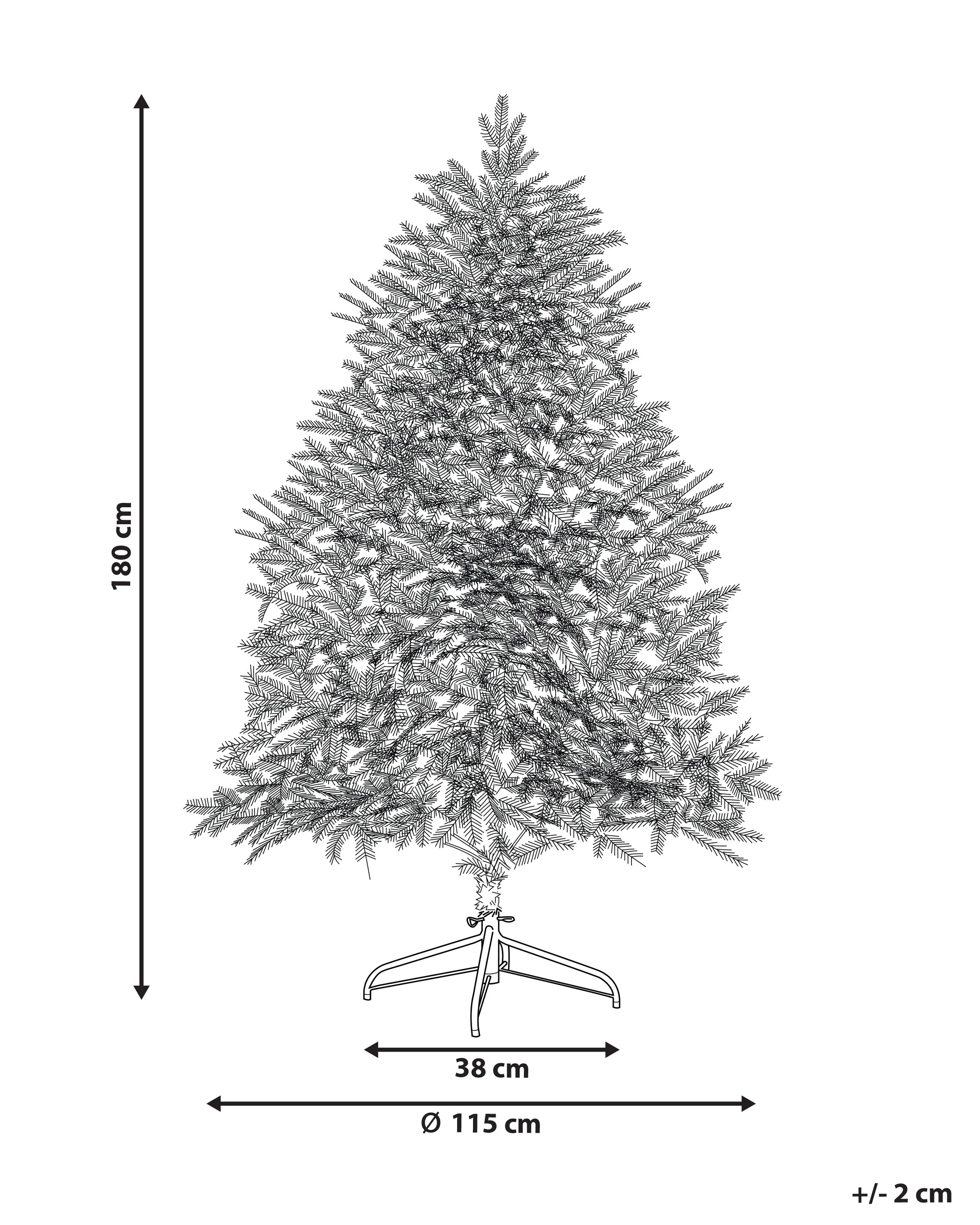 Besneeuwde kunstkerstboom BRISCO 180 cm Wit