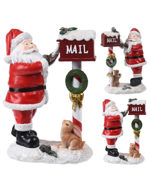 Homestyle Kerstmanbeeld Postbus 2 Ass - Kerstversiering - 21 cm