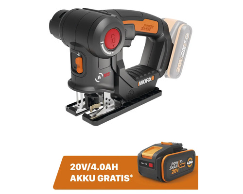 WORX 20V Axis 100mm snoerloze multitoolzaag WX550.9 + GRATIS bonusartikel: 20V accu WA3644 (4,0Ah)