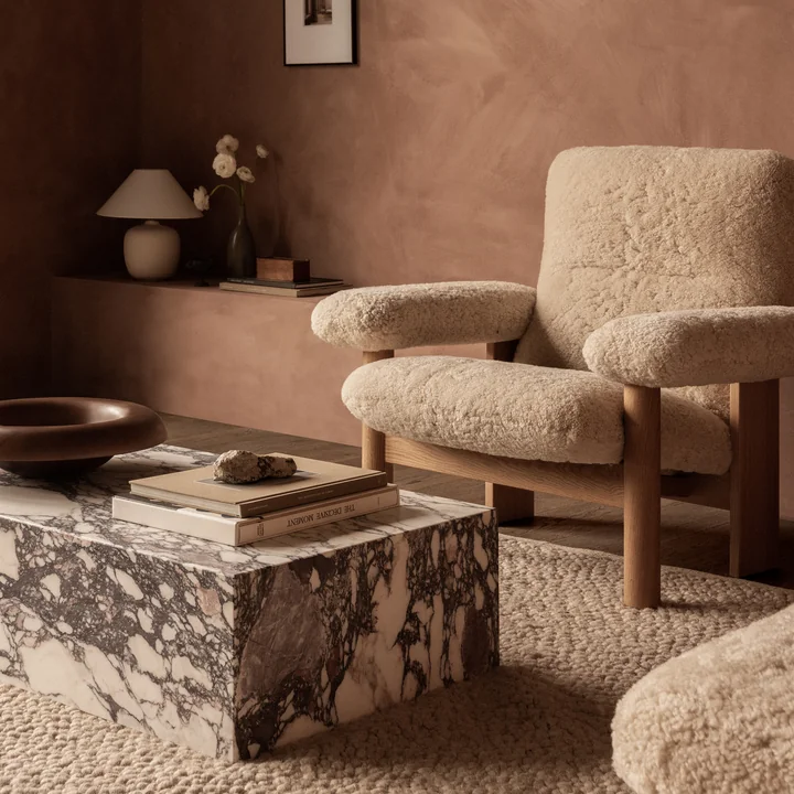 Audo - Plinth Couchtisch low, calacatta viola