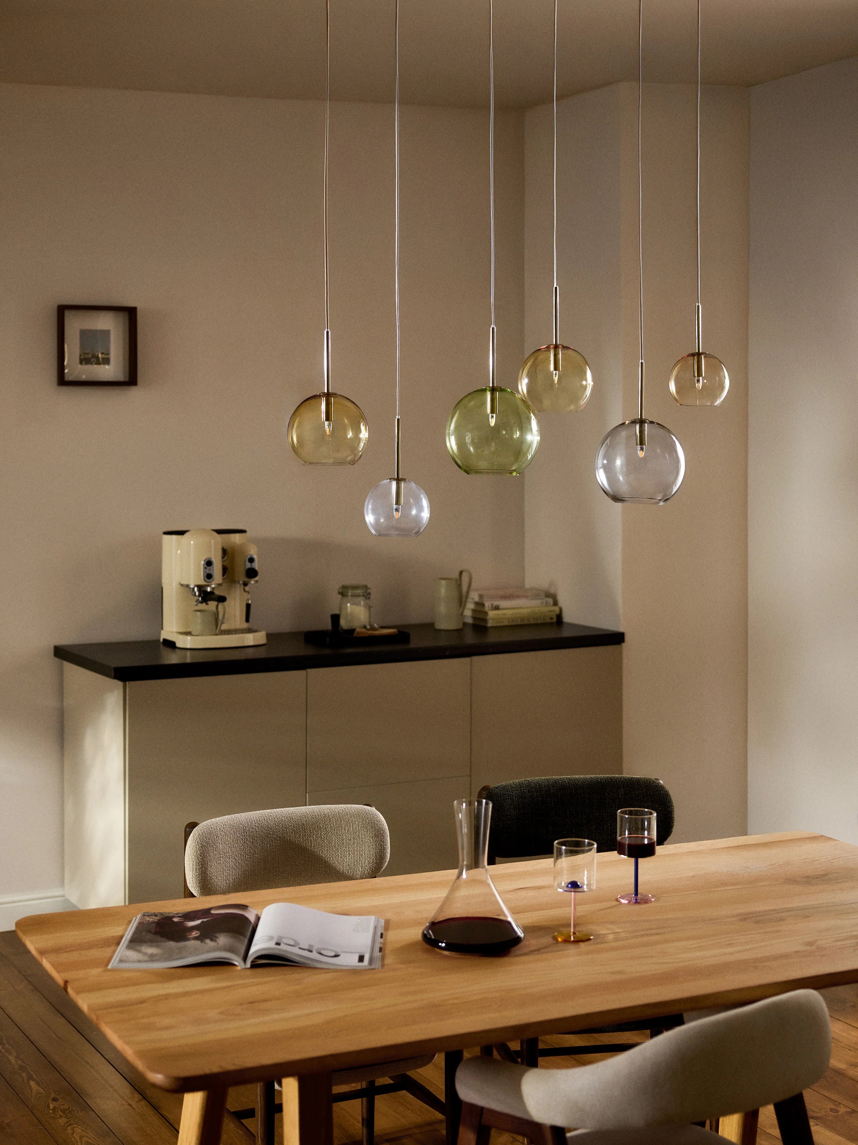 Grote hanglamp met glazen bollen Raquel