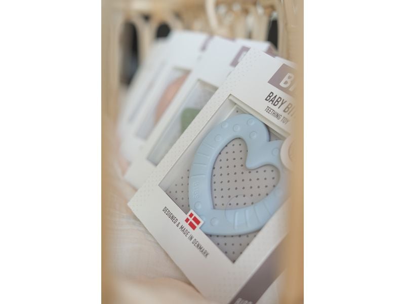 Bibs Beissring Heart Heart Sage Niedlicher Beissring, perfekt für kleine Hände