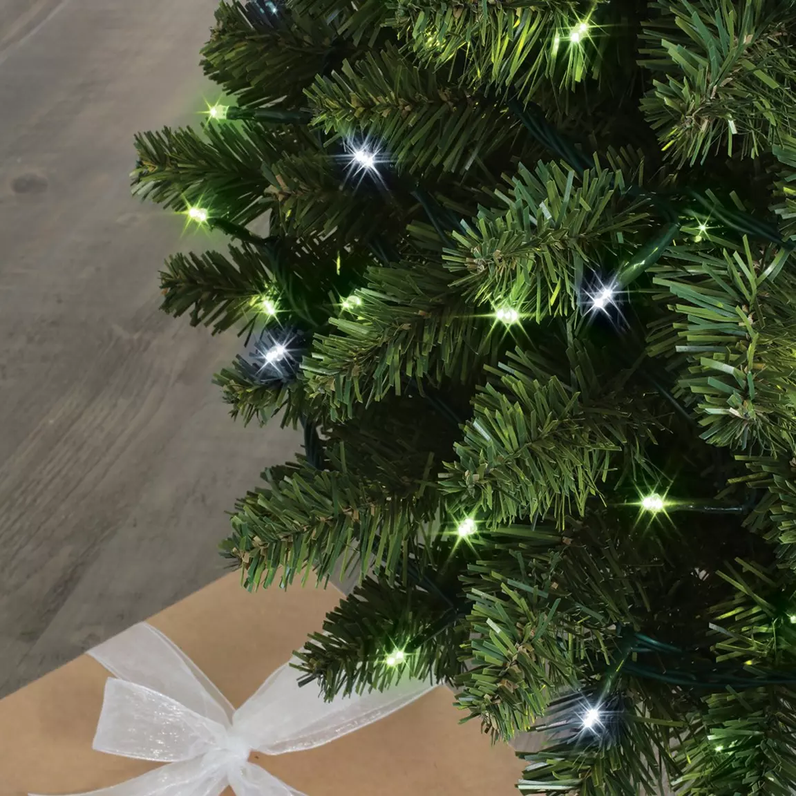 Guirlande lumineuse 8 m 128 LED câble transparent Flashing light Bicolore Vert et blanc froid