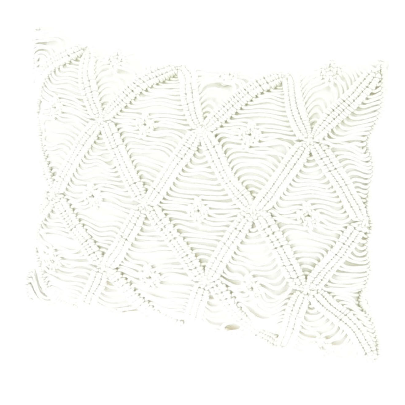 En Fil d'Indienne Housse de coussin Macramé blanche - 35x50 cm