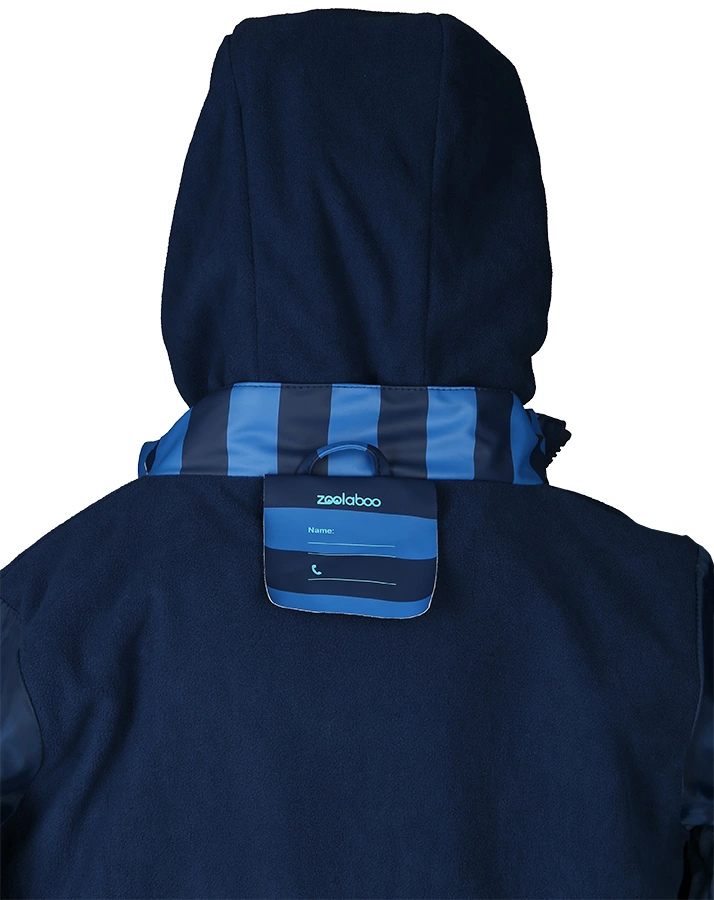 Regenjacke RAINDROP gestreift mit Innenfleece in blau