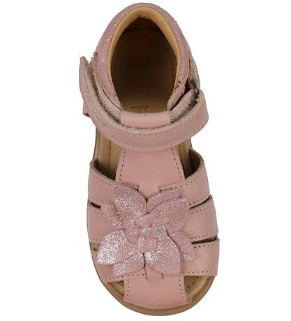 Pom Pom Sandalen - Vorspeisen Flower Klettband - Rose