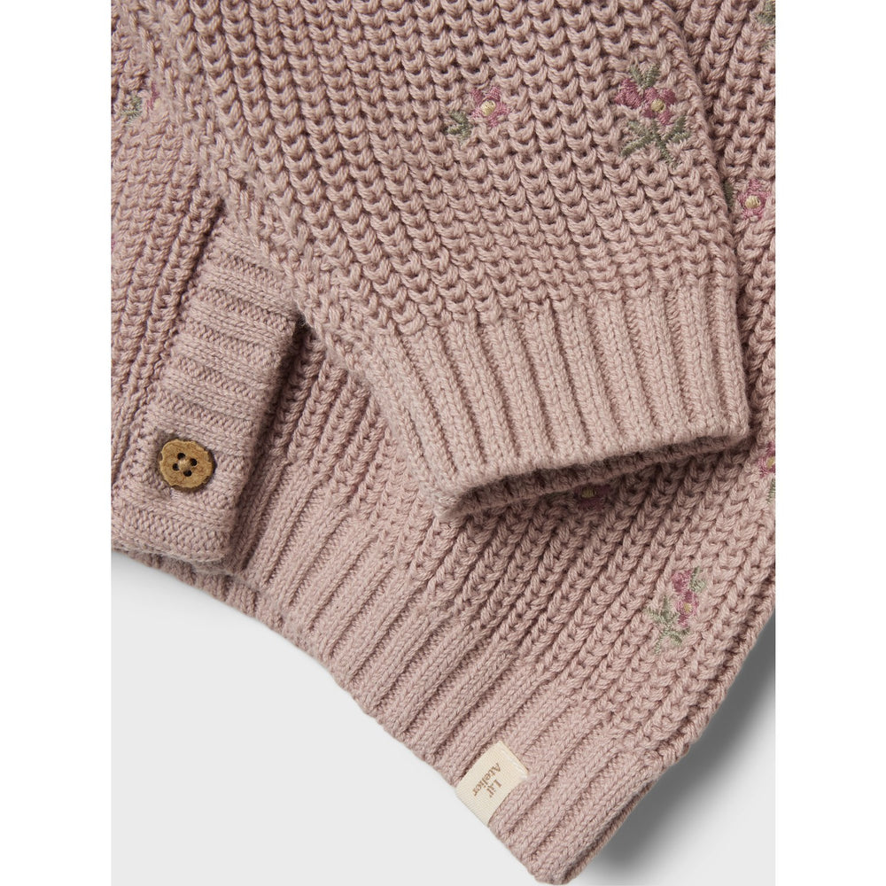 Køb Lil'Atelier Shadow Gray Emlen Embroidery Ao Strik Cardigan
