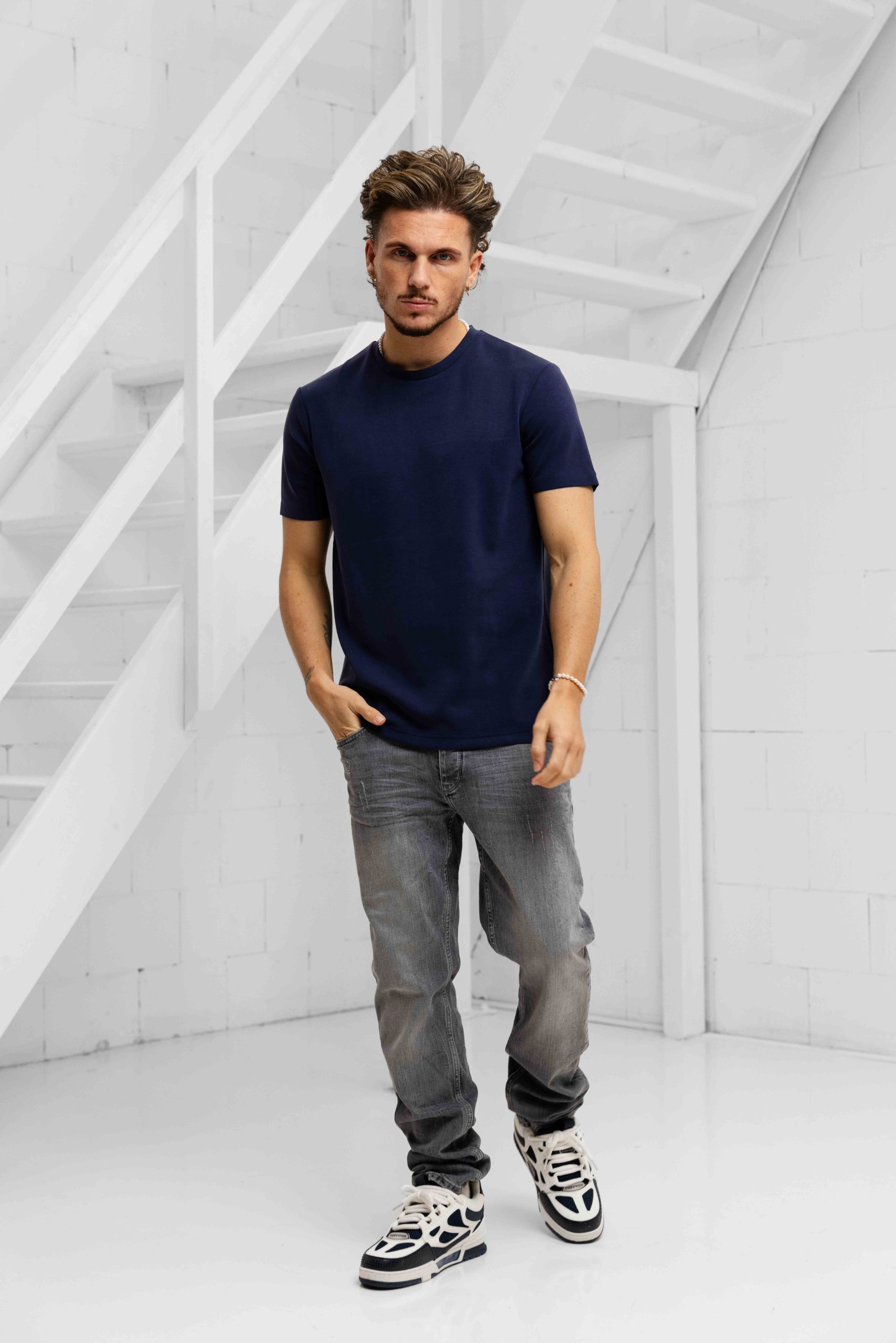 Dadado Bambu T-Shirt Heren Donkerblauw