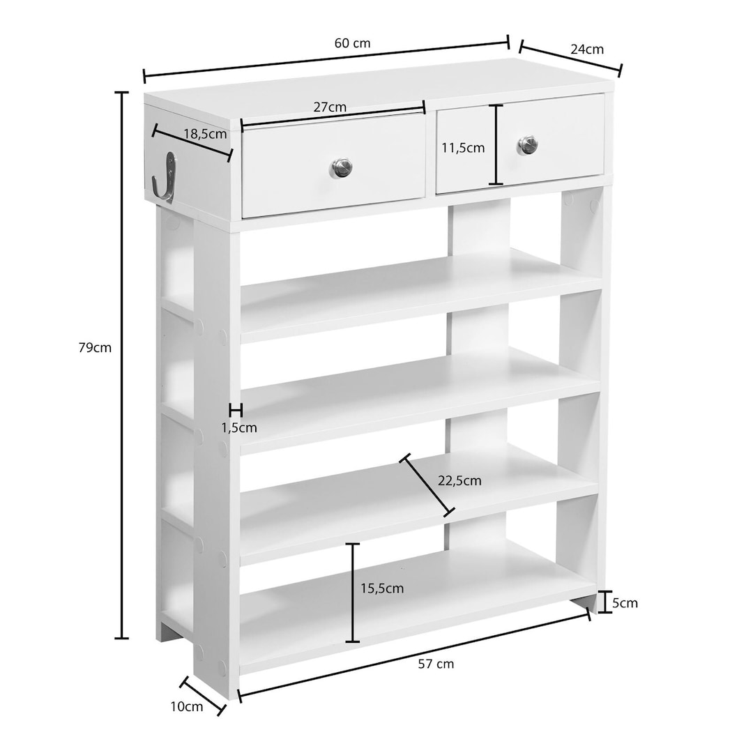 Schuhschrank 60 x 79 cm weiß