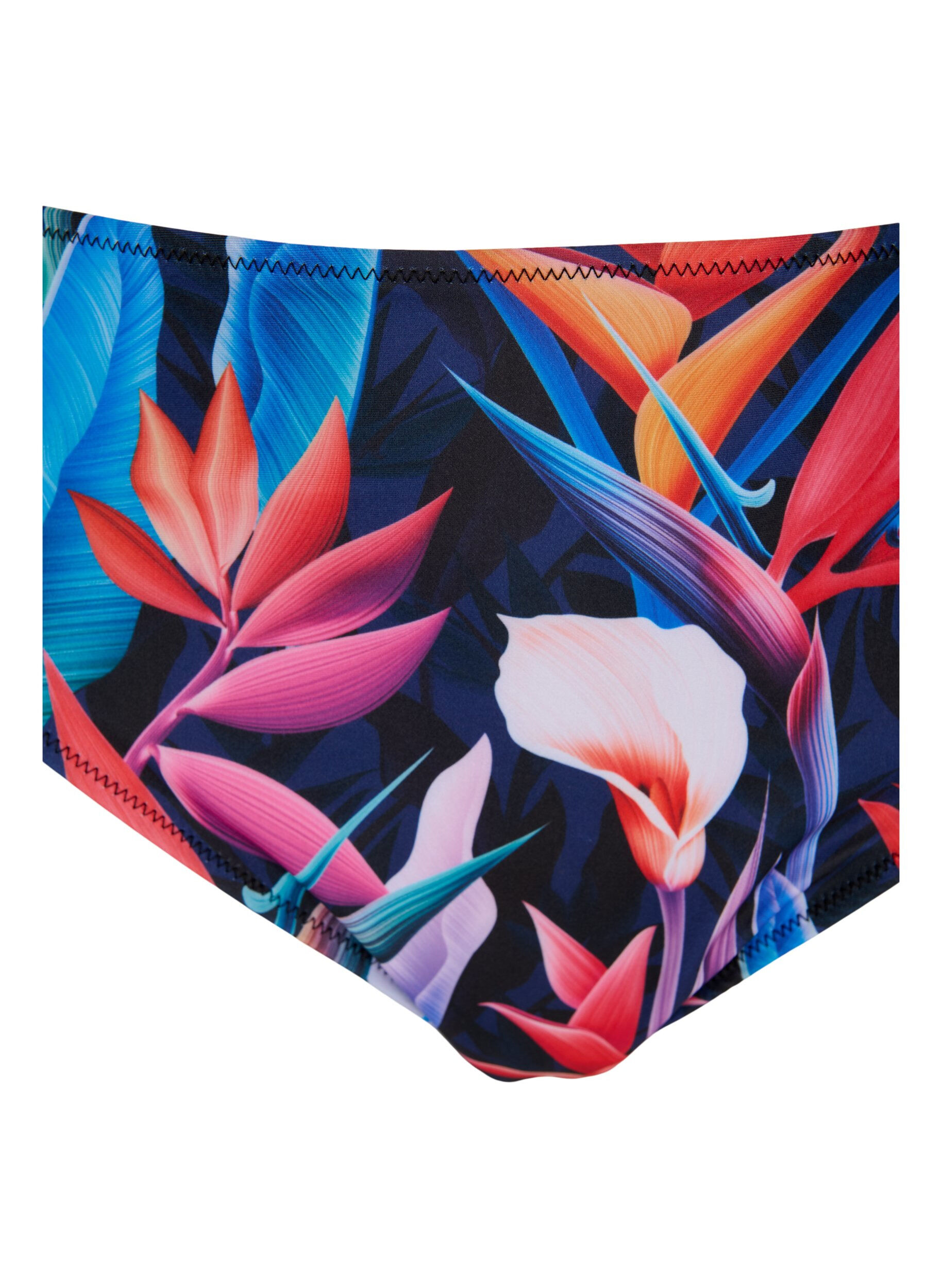 Bikini underdel med print og høj talje
