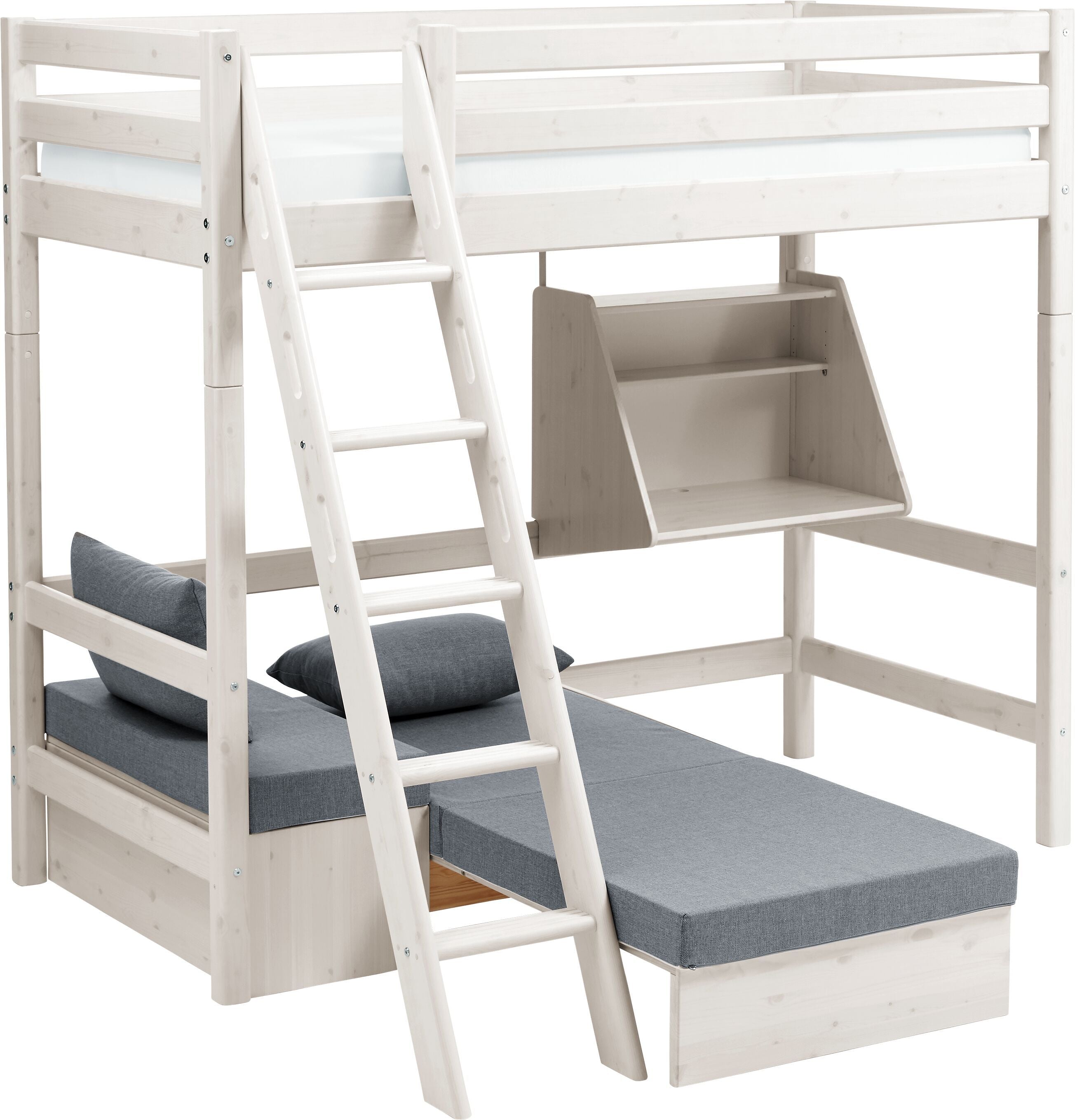 Flexa CLASSIC Hochbett - White Wash / B: 179.0 cm x T: 210.0 cm x H: 185.0 cm