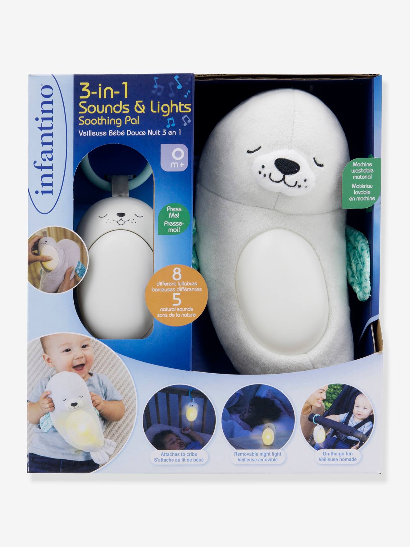Luz Noturna 3 em 1 Leão Marinho Bebê Bons Sonhos