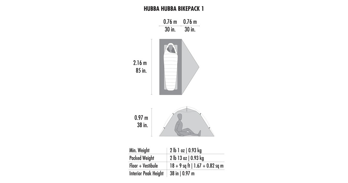 MSRHubba Hubba Bikepack 1 tent  (Groen)