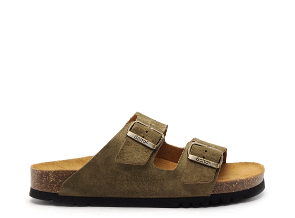 Scholl mules et sabots plats femme josephine 3050 kaki