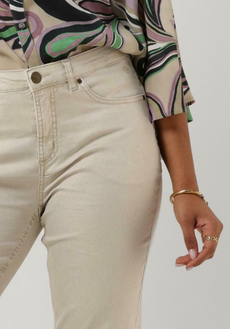 SUMMUM beige summum slim fit jeans slim pant shimmer stretch twill
