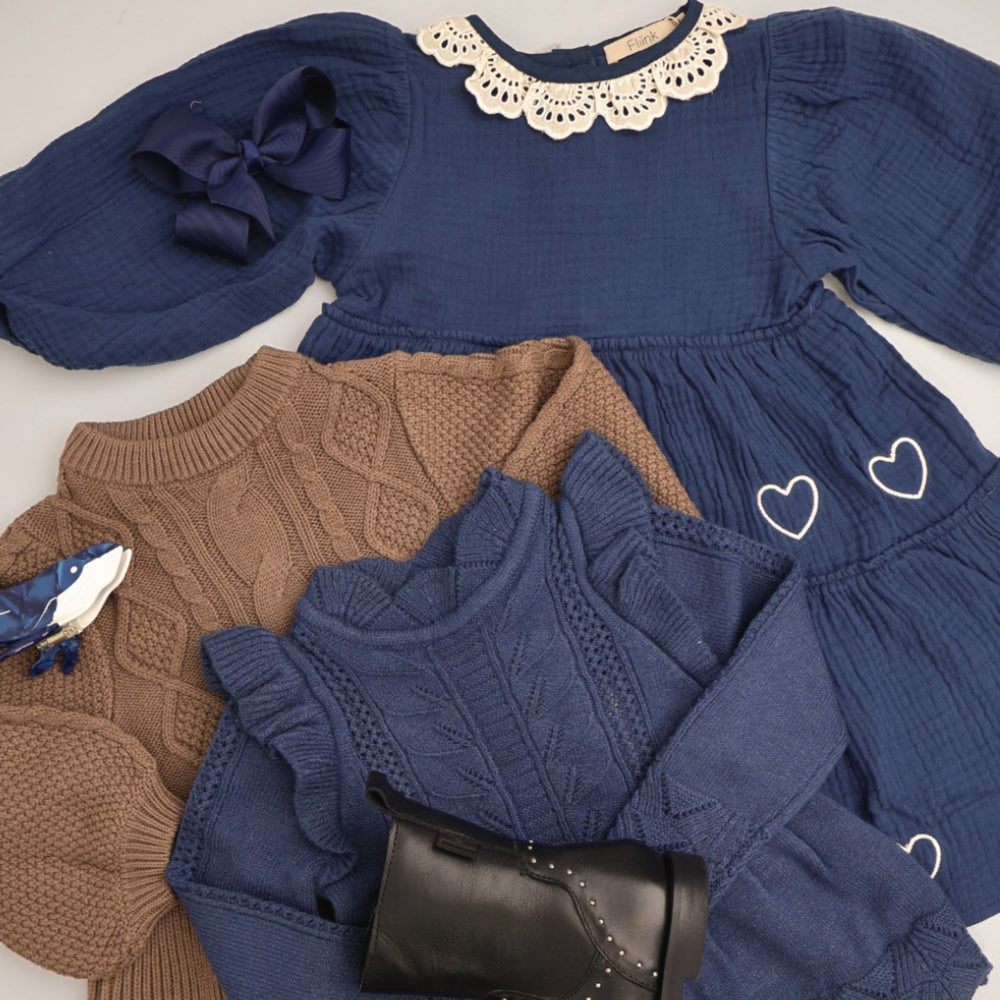 Køb Fliink Insignia Blue / Sandshell Elmo Heart Ls Kjole