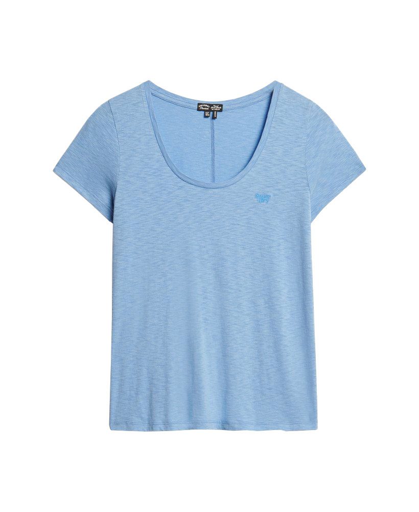 Superdry Scoop Neck T-Shirt Damen bluebell
