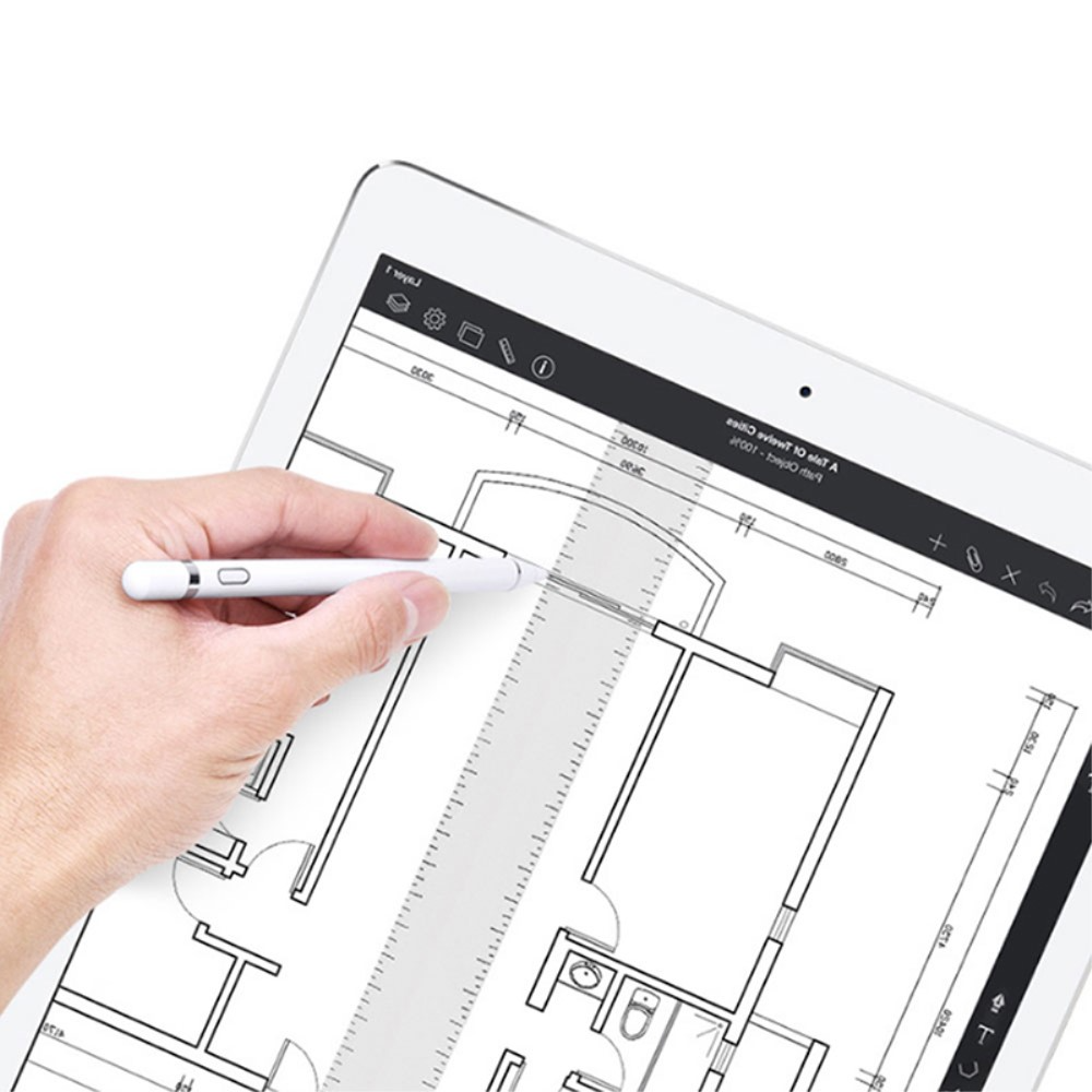 Active Aluminium Stylus Touch Pen mit extra feiner Spitze (IOS / Android) - Weiss
