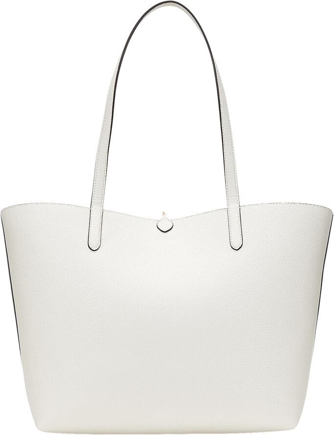 Lauren Ralph Lauren FAUX PEBBLE GRAIN-RVRSBLE TOTE-TTE- Soft white/officer blt/cream