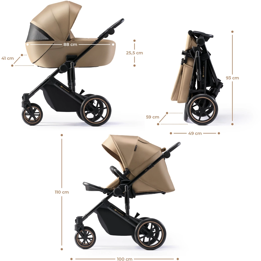 Kinderkraft Kombikinderwagen PRIME 2 2 in 1 Sandrose Beige