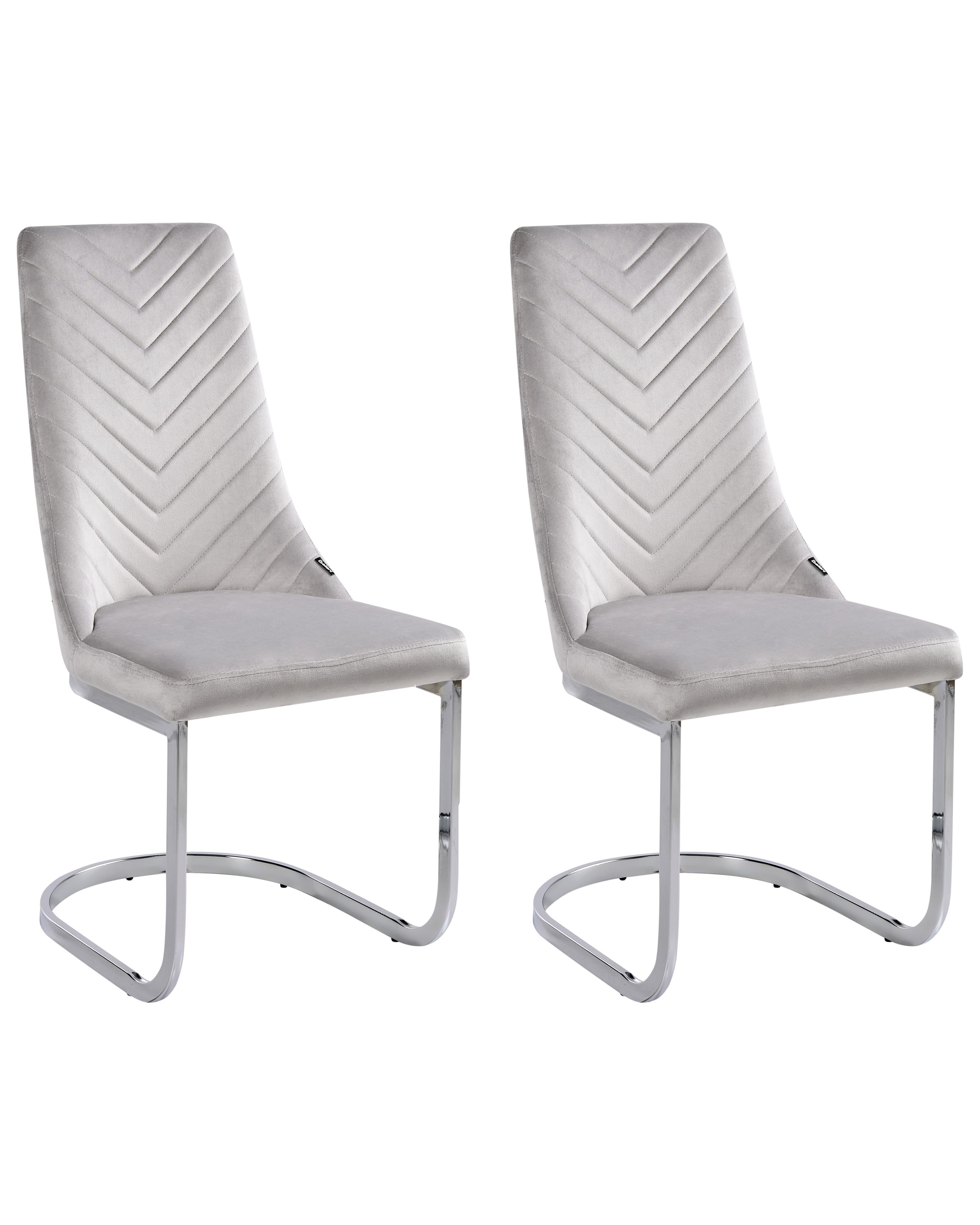 Set van 2 eetkamerstoelen ALTOONA Fluweel Grijs