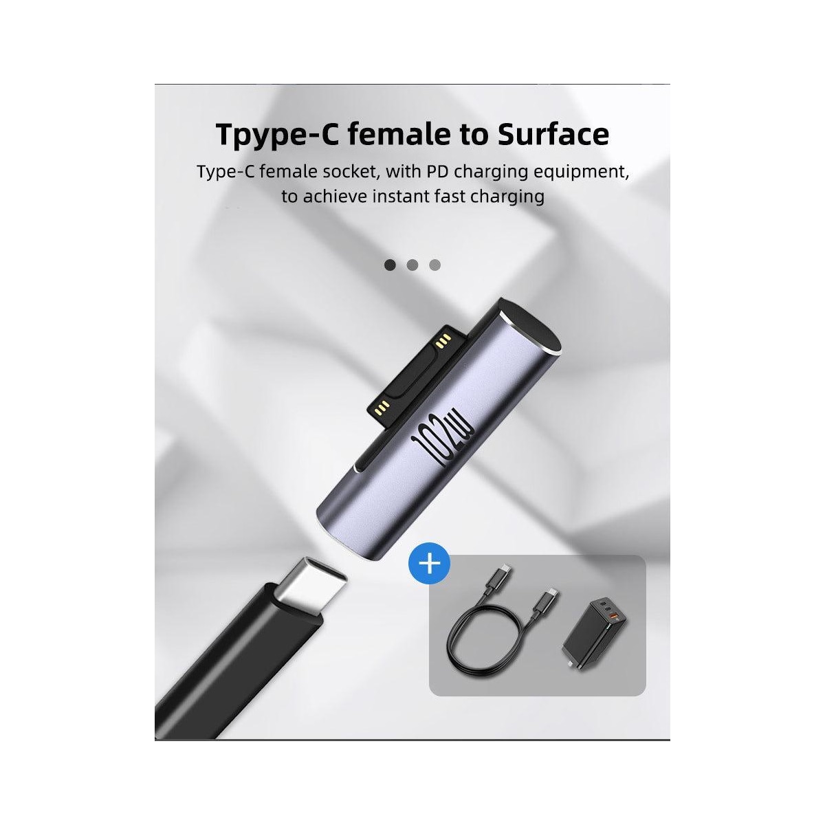 NÖRDIC USB-C ladeadapter for Microsoft Surface 15V 6.8A 102W