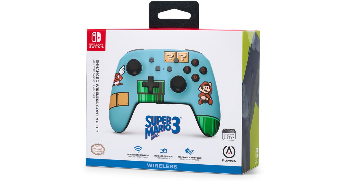 PowerAEnhanced Wireless Controller for Nintendo Switch - SMB3  (Blauw)