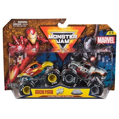 Monster Jam 1:64 Marvel Monstertrucker 2-Pack - Iron Man vs. War Machine
