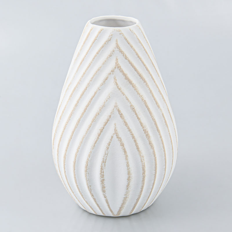 Vase wavy 'Ipanema' blanc et beige